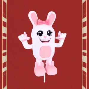 Alternative view of boppin bunny plush